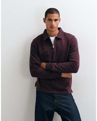 Threadbare - 1/4 Zip Polo Sweatshirt - Lyst