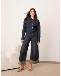 ARRANGE - Denim Sculpted Jacket With Zip Up Detail - Lyst