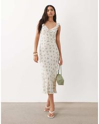 Mango - Ruffle Sleeveless Maxi Dress - Lyst