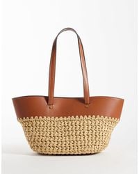 Mango - Small Woven Shoulder Bag - Lyst