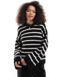 ASOS - Wool Blend Fluffy Wide Sleeve Knitted Jumper - Lyst