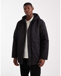 ASOS - Parka Negra De Largo Medio De - Lyst