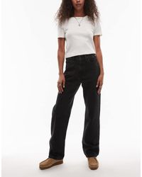 Carhartt - Vaqueros Negros De Pernera Recta Y Talle Alto Noxon De - Lyst