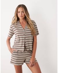 Threadbare - – kurzärmliges strandhemd aus geripptem jersey - Lyst