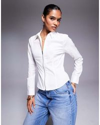 ASOS - Slim-Fit Overhemd Met Rits - Lyst