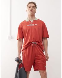 Umbro - T-Shirt Stile Maglia Da Calcio Rossa - Lyst