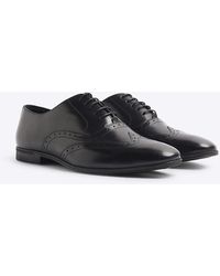 River Island - Leather Wide Fit Oxford Brogues - Lyst