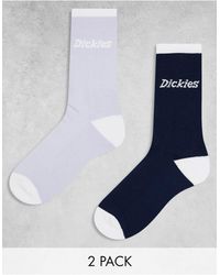 Dickies - Ness city - confezione da due paia di calzini neri e lilla - Lyst