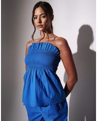 South Beach - Smocked Bandeau Longline Top - Lyst