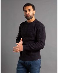 French Connection - Cable Knit Crew Neck Jumper - Lyst