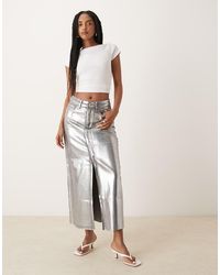 Glamorous - Center Split Midi Skirt - Lyst
