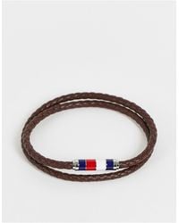 Tommy Hilfiger Leather Double Wrap Bracelet - Brown
