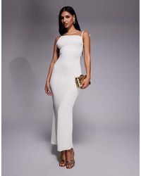 Oh Polly - Noelia Textured Jersey Backless Maxi Dress - Lyst