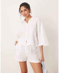 Jdy - Cropped Cheesecloth Shirt Co-Ord - Lyst