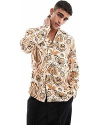 ASOS - – relaxed fit hemd mit kunstvollem blumenmuster und reverskragen - Lyst