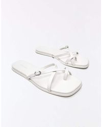 Bershka - Multi-Strap Flat Slider Sandals - Lyst