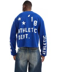 Collusion - T-Shirt Met Skaterpasvorm, Lange Mouwen En Atletische Print - Lyst