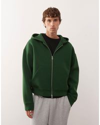 Weekday - Simon - sweat à capuche zippé en imitation néoprène - foncé - Lyst