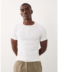 4505 - Seamless Rib Muscle Fit Training Henley T-shirt - Lyst