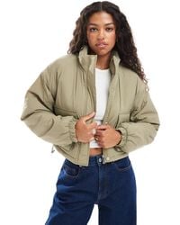 Brave Soul - Funnel Neck Short Padded Jacket With Pockets - Lyst