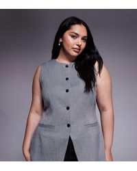 ASOS - Curve Tailored High Neck Moulded Hip Waistcoat - Lyst