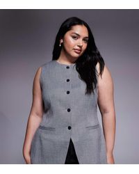 ASOS - Asos Design Curve Tailored High Neck Moulded Hip Waistcoat - Lyst