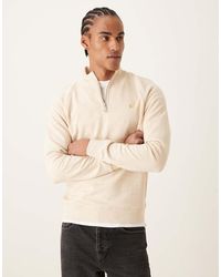 Farah - Jim 1/4 Zip Logo Sweatshirt - Lyst