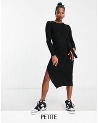 Brave Soul - Petite Eddie Knitted Dress With Slit - Lyst