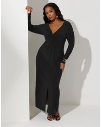 Yours Clothing - Knot Front Maxi Dress - Lyst