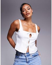 Missy Empire - Missy Empire Square Neck Bow Front Top - Lyst