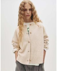 Pull&Bear - Cardigan Color Sabbia Con Maniche Raglan E Bottoni - Lyst