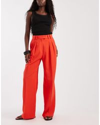 ASOS - Tailo Linen Look Wide Leg Trousers With Pleat Detail - Lyst