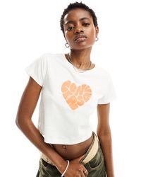 Converse - Colourful heart - t-shirt bianca con stampa - Lyst