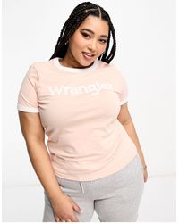 Wrangler - Camiseta color con ribetes y logo - Lyst