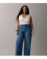 ASOS - Asos Design Curve High Waist Wide Leg Jeans With Front Pockets - Lyst