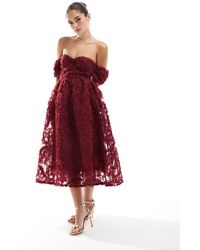 True Decadence - Bardot Bust Cup Midi Dress - Lyst