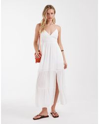 Hollister - Embroidered Strappy Tiered Maxi Dress - Lyst