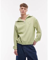 Lacoste - Sweat à col zippé et logo losange - clair - Lyst
