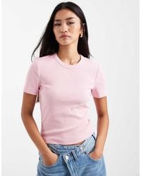 ONLY - Ribbed T-shirt - Lyst