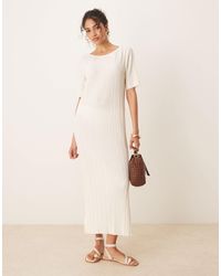 Y.A.S - – plissiertes, langes t-shirt-maxikleid - Lyst