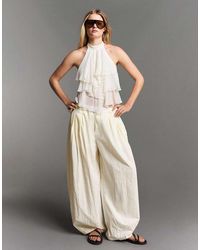 Bershka - Technical Cropped Volume Trousers - Lyst