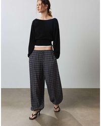 Pull&Bear - Check Sarouel Trousers - Lyst