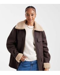 ASOS - Asos Design Tall Leather Look Mid Length Bonded Jacket - Lyst