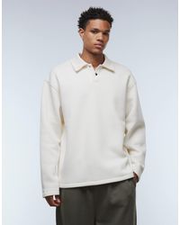 ASOS - Relaxed Polo Sweatshirt With Ribbed Collar - Lyst