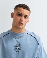 ASOS - Boxy Oversized Cut And Sew T-shirt With Sports Graphic - Lyst