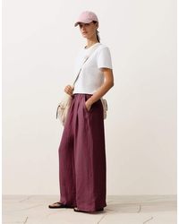 Oysho - 100% Linen Wide Leg Trousers - Lyst