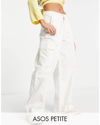 Satin tailored cargo trouser in ecru ASOS Damen Kleidung Hosen & Jeans Lange Hosen Cargohosen 