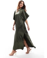 ASOS - – midi-t-shirt-kleid aus satin - Lyst