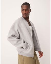 ASOS - Heavyweight Relaxed Bomber Jersey Jacket - Lyst