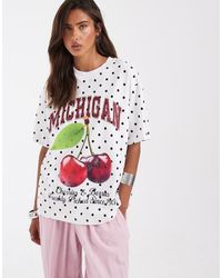 ASOS - Oversized Jersey With Michigan Cherry Graphic - Lyst